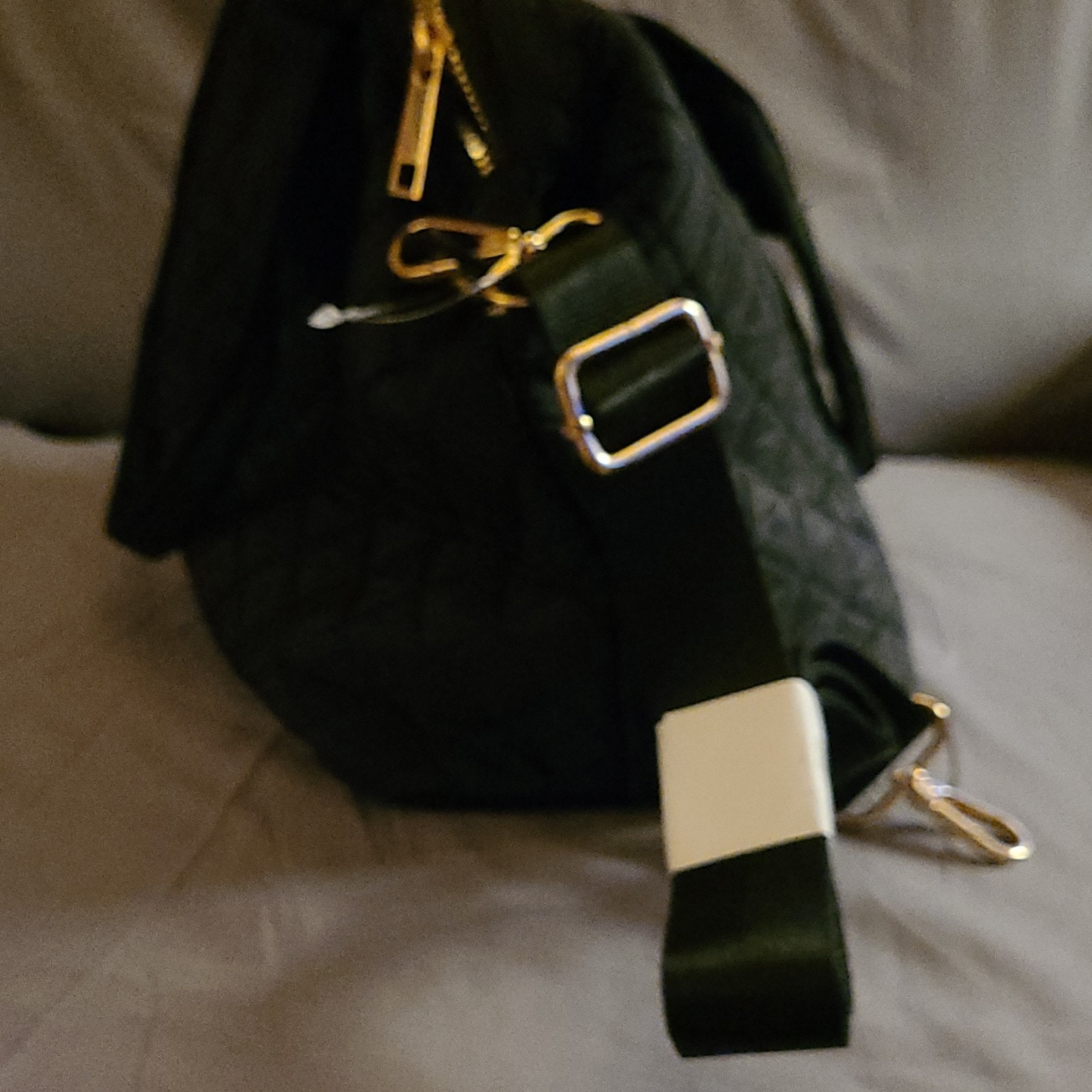Nwt Alexis Bendel Black Quilted Duffle Bag Large Weekender Travel Tote — image 3 of 8